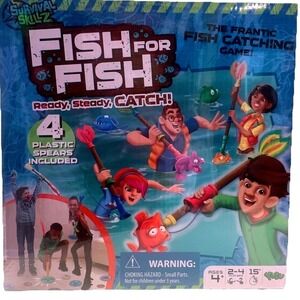 Yulu Survival Skillz Fish For Fish Game Kids Action Catching Game 4 Spears NEW